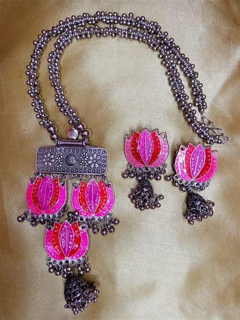 Bollywood Oxidised Silver Plated Handmade Jewellery Set Party Wear