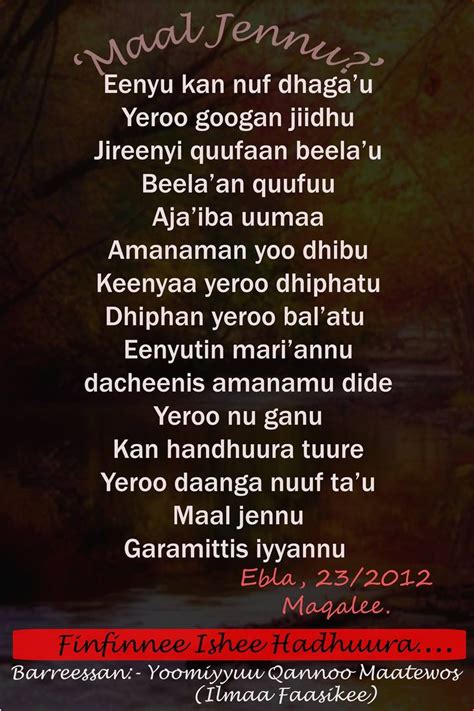 Oromo Literature Qubee Walaloo Poems Mammaaksa Books And More