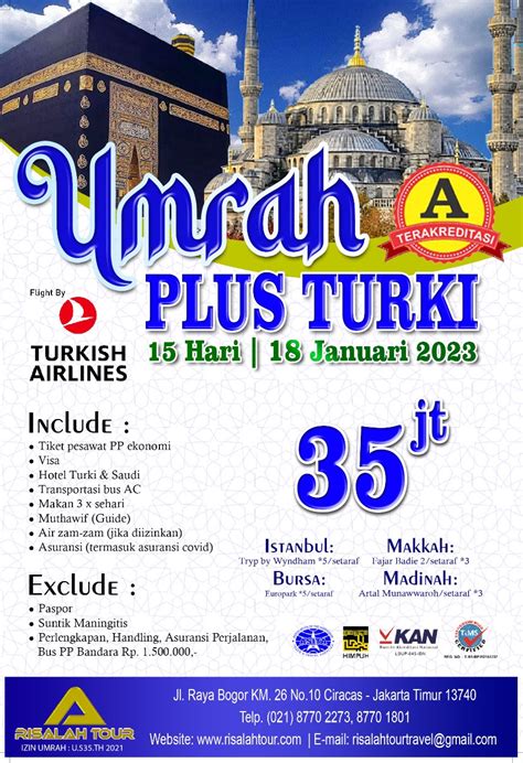 Paket Umrah Plus Turki Januari 2023 Risalah Tour
