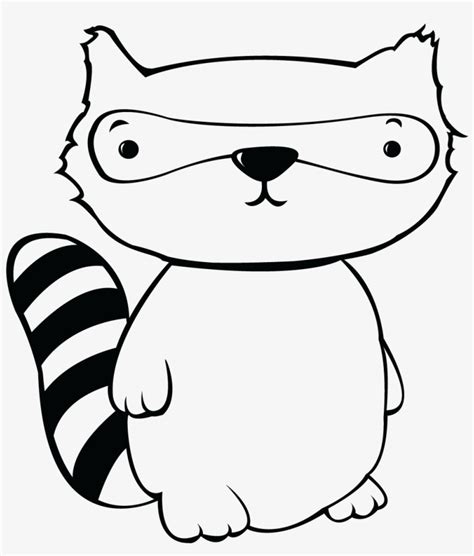 An easy drawing lesson and free printable worksheet to help teach young artist to draw. Simple Raccoon Drawing | Free download on ClipArtMag