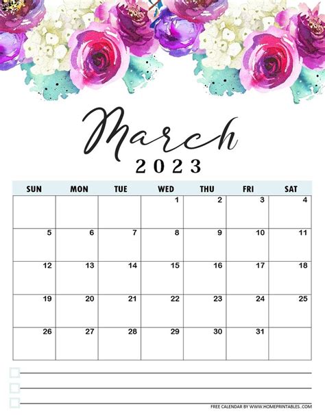 Free Printable Calendar 2023 In Beautiful Florals In 2022 Calendar