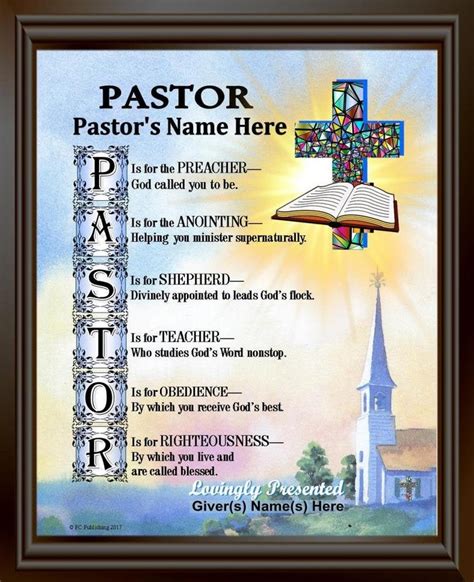 Pastor Appreciation Anniversary Personalized Name Poem T Thank You