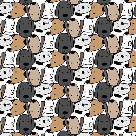 Hand Drawn Cute Dogs Pattern Illustration 669542 Download Free