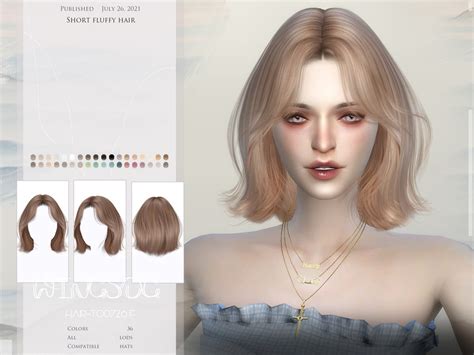 Wings To0726 Short Fluffy Hair The Sims 4 Catalog