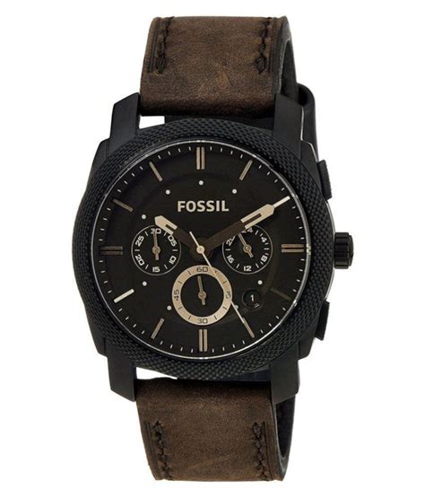 Fossils (from latin fossus, literally having been dug up) are the mineralized or otherwise preserved remains or traces of animals, plants, and other organisms. Fossil FS4656 Leather Chronograph "Mens Watch" - Buy ...