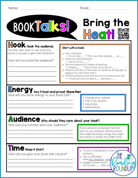 A Free Book Talk Template For More Engaged Readers The Reading Roundup