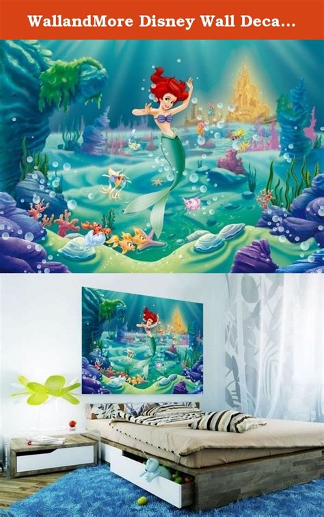 Wallandmore Disney Wall Decal Mural Little Mermaid For Girls Room Decor