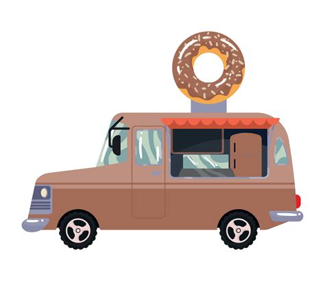 sweet donuts food truck 10438255 Vector Art at Vecteezy
