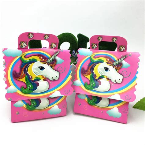 6pcslot Unicorn Candy Boxes Baby Shower Unicorn Theme Candy Case Kids
