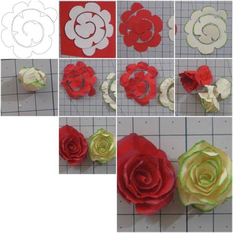 8 diy paper flower wall hangings step by step image tutorial. How To Make simple Paper Roses flowers step by step DIY ...