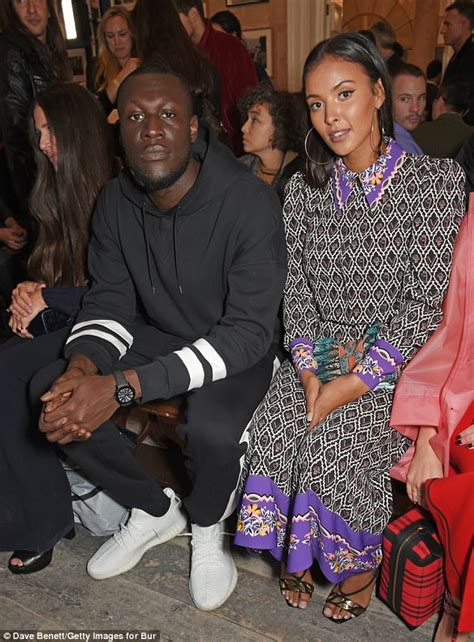 Maya Jama And Stormzy Cosy Up At Burberrys Lfw Show Daily Mail Online