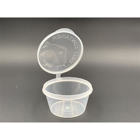 2oz Round Disposable Plastic Food Container Hinged Lid 50pcs± 2 Oz Deli Container 50 Ml