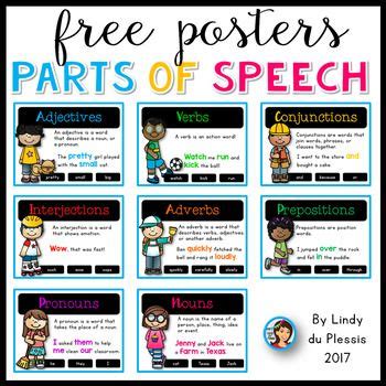 Parts Of Speech Posters Free For St Nd And Rd Grade Parts Of