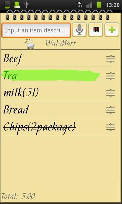 I started to use google shopping list for my shopping. Shopping List - Android Apps on Google Play