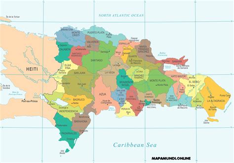 La Republica Dominicana Map Map Of Atlantic Ocean Area