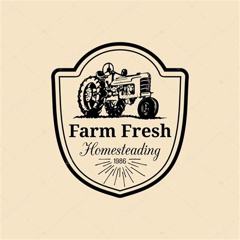 Vector Retro Farm Fresh Logotype Vintage Farm Logo Organic Farm Logo