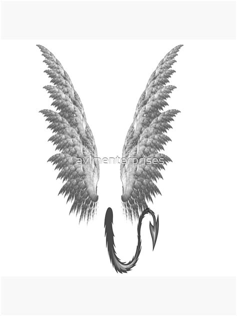 Angel Wings Demon Tail Poster For Sale By Avlmenterprises Redbubble