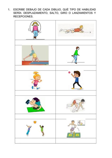 Habilidades Motrices B Sicas Ficha Interactiva Physical Education
