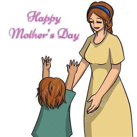 Feliz Dia De La Madre En Estilo Anime Png Madre Abrazando A Un Niño