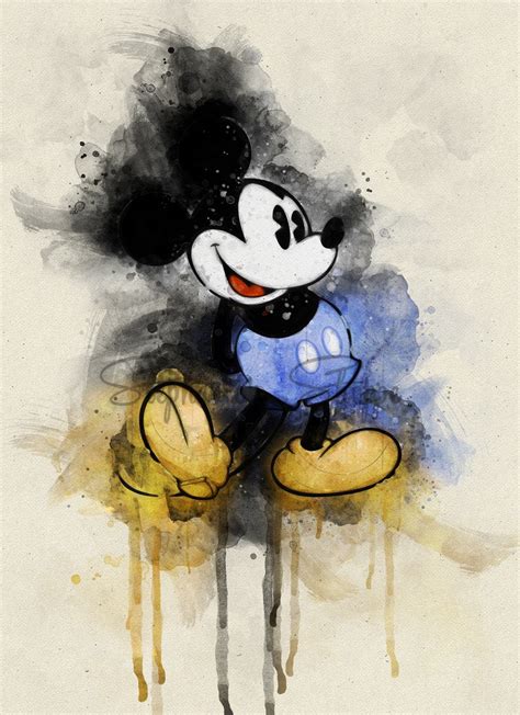 Mickey Mouse Watercolor Etsy