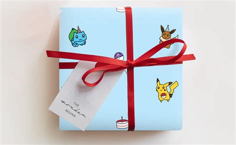 Pokemon Wrapping Paper Pokemon T Wrap Pikachu Wrapping Etsy Uk