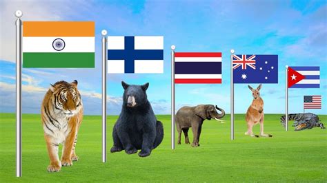 National Animals Of Countries Flags Of The World Flags And