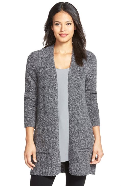 Eileen Fisher Long Merino Wool Blend Cardigan Regular And Petite