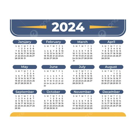 تقويم عام 2024 المتجه القوالب سنه جديده تقويم Png والمتجهات للتحميل