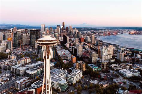 Aerial View Of The Space Needle And Skyline Seattle Royalty Free Image