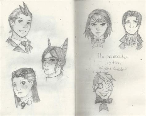 Ace Attorney Character Sketches By Reidepenguin On Deviantart