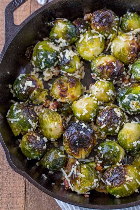 Brown butter spaghetti with manchego, brussels sprouts and prosciutto. Bacon Parmesan Brussels Sprouts - Dinner, then Dessert