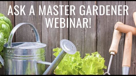 Ask A Master Gardener Webinar Youtube