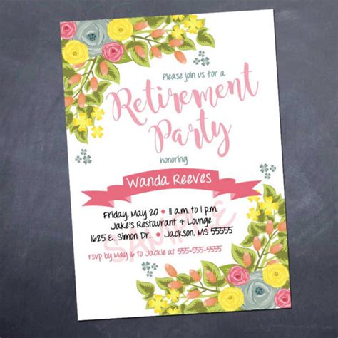 beautiful retirement party invitation designs word