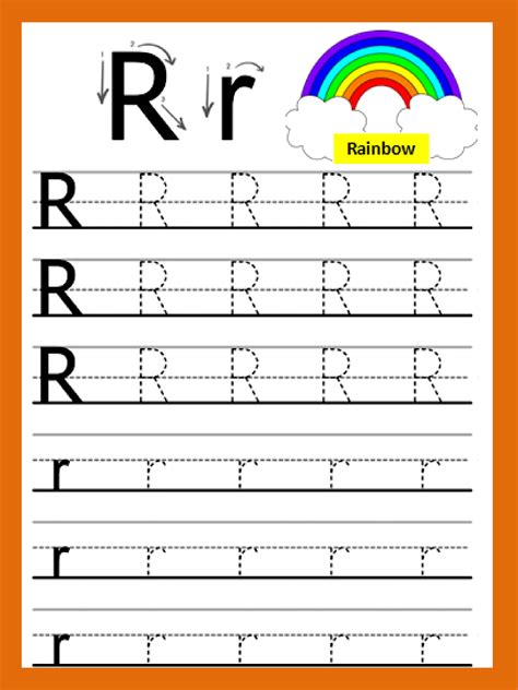 Letter Rr Handwriting Worksheets For Kids Abc Flashcards Kids Writing