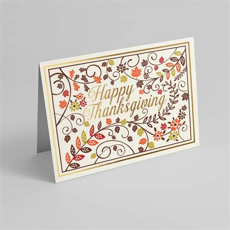 Golden Leaves Thanksgiving Holiday Greeting Cards By Cardsdirect