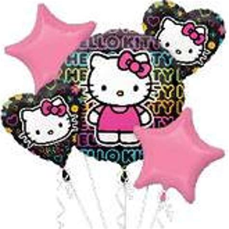 Balloon Bouquet Pink Hello Kitty Balloons Mylar Pink Star Etsy