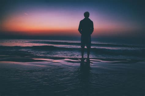 Wallpaper Silhouette Loneliness Lonely Sunset Hd Widescreen High