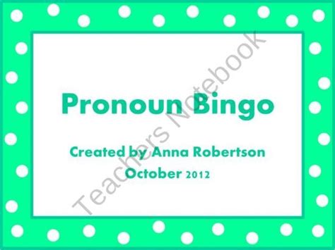 Pronoun Bingo Pronouns Practice Speech And Language Speech Rules