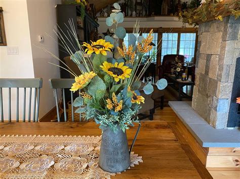 Explosion fake plastic flower gypsophila artificial flower wedding vases for home decor diy gifts holiday supplies dining table. Coffee Table Centerpiece | Sunflower Centerpiece | Metal ...