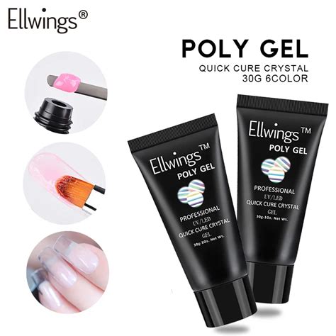Aliexpress Com Buy Ellwings G Polygel Nail Acrylic Poly Gel Pink White Clear Crystal UV LED