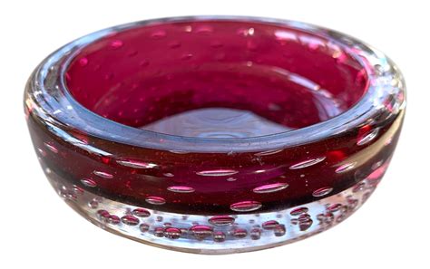 Mid Century Modern Murano Bubble Glass Bowl On Bubble Glass Decorative Bowls
