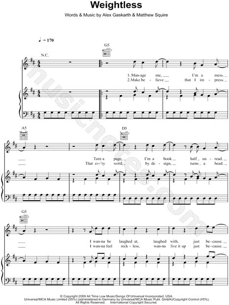 I'll be by your side. All Time Low "Weightless" Sheet Music - Download & Print ...