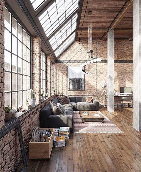 Loftspiration On Instagram “awesome Shiny Living Room With Brick