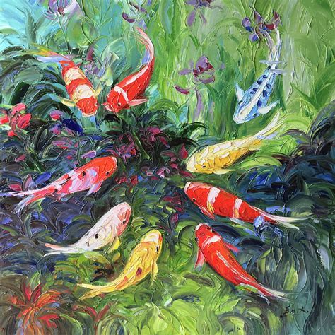 9 KOI Fish Painting Original Large Watercolor Art Campestre Al Gov Br