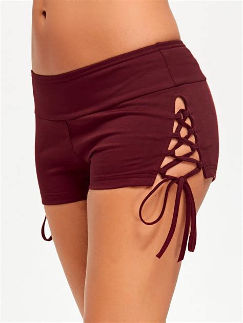 43 Off Lace Up Sides Shorts Rosegal