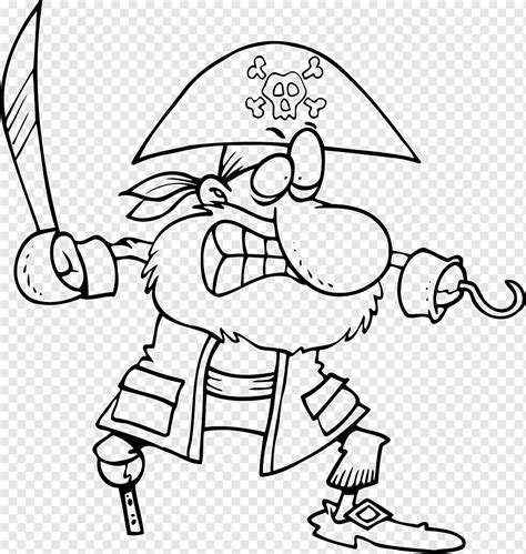 Piratería Dibujo En Blanco Y Negro De Dibujos Animados Pirata Diverso