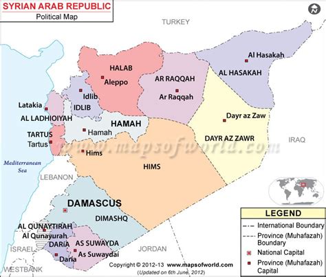 Political Map Of Syria Syria Provinces Map