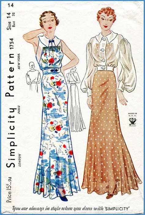 30s 1930s Vintage Gown Sewing Pattern Evening Ensemble Wedding Bridal