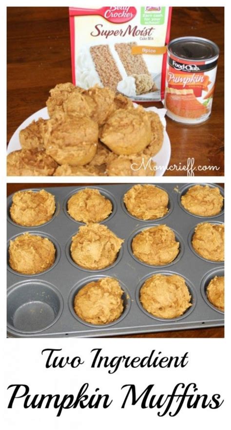 Add in a pinch of salt and your sweetener. Two Ingredient Pumpkin muffins - Momcrieff