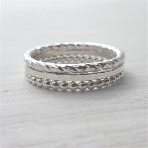 Sterling Silver Stacking Ring Set By Marion Made